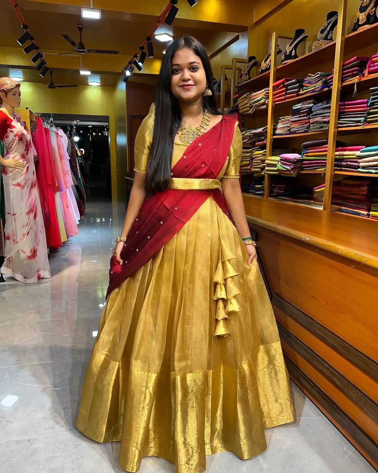 YNF Wholesale Jacquard Traditional Lehenga KESH713 Banarashi golden | Surat Manufacturer