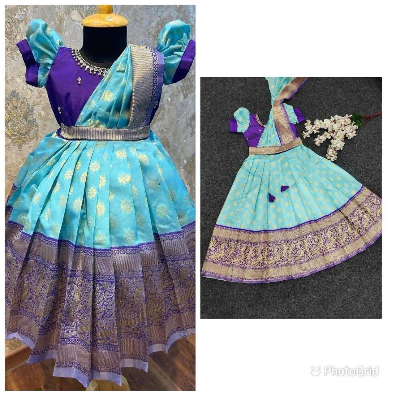 YNF Wholesale Kanjivaram Silk Kids Gown KESH622 maggam | Surat Manufacturer