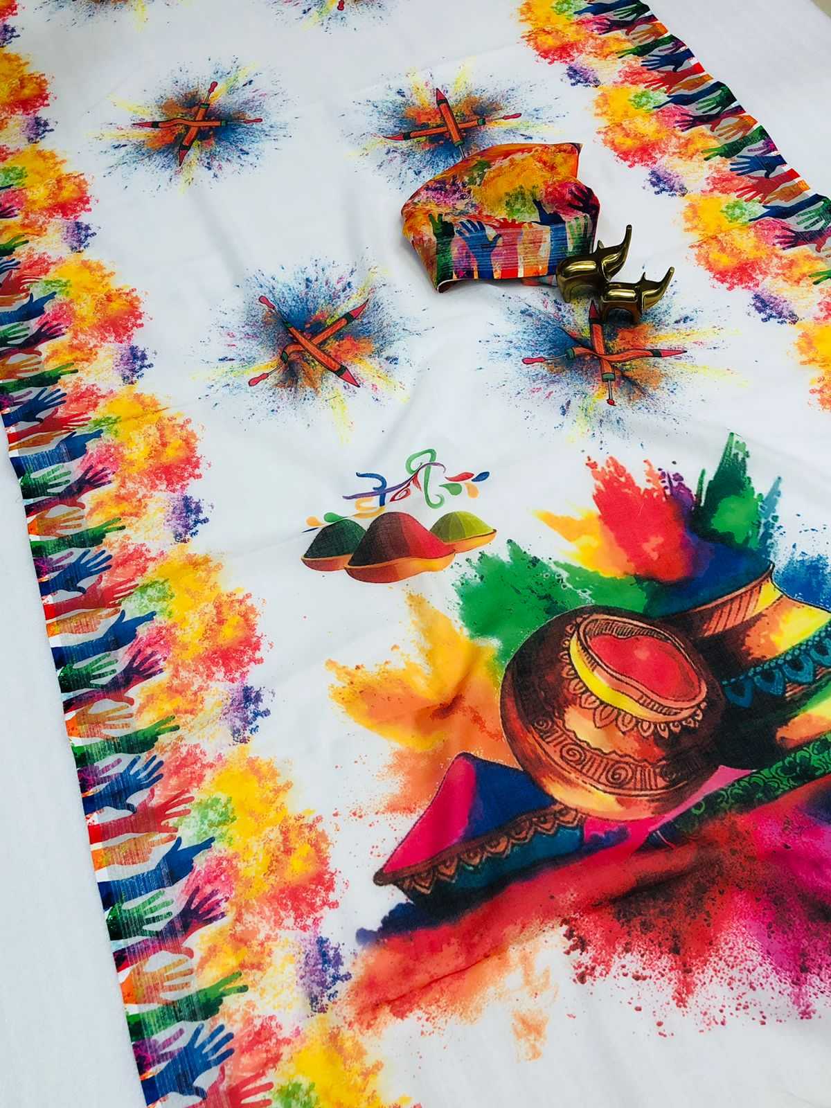 YNF Wholesale Linen Printed Sarees KESH673 HOLI SPECIAL | Surat Manufacturer