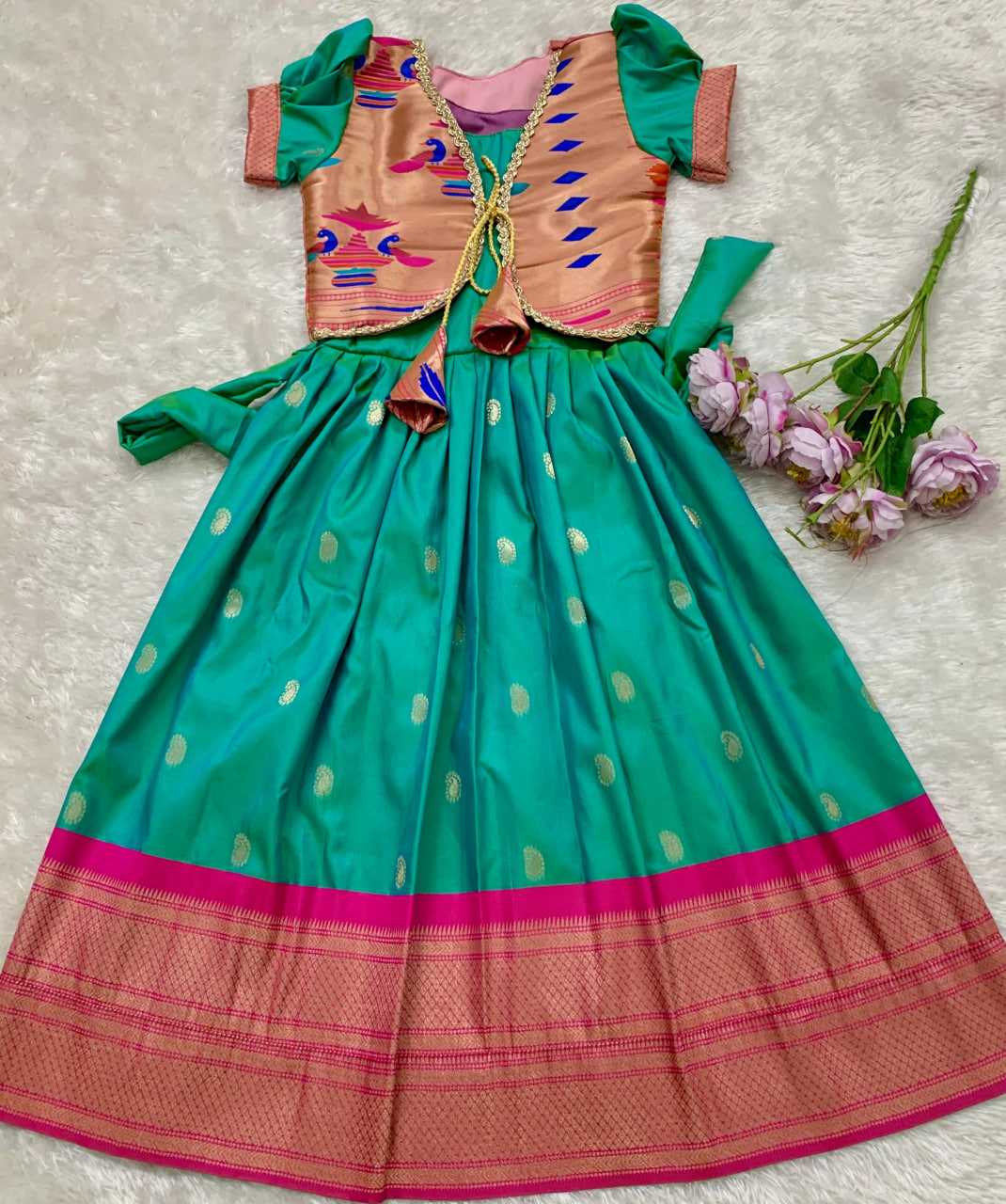 YNF Wholesale Paithani Silk Kids Gown KESH685 124 | Surat Manufacturer