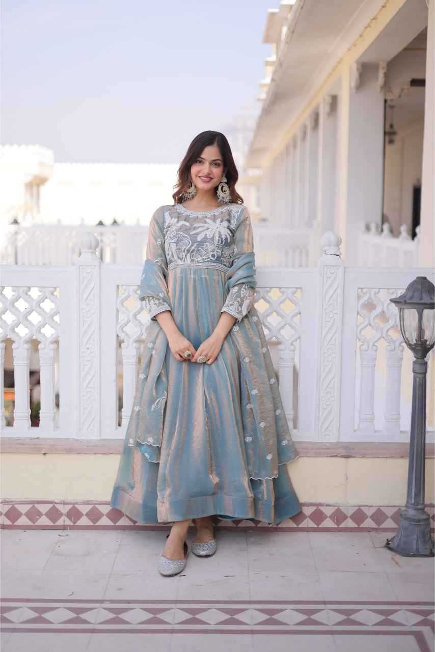 YNF Wholesale Satin Embroidery Gowns KESH530 9315 | Surat Manufacturer