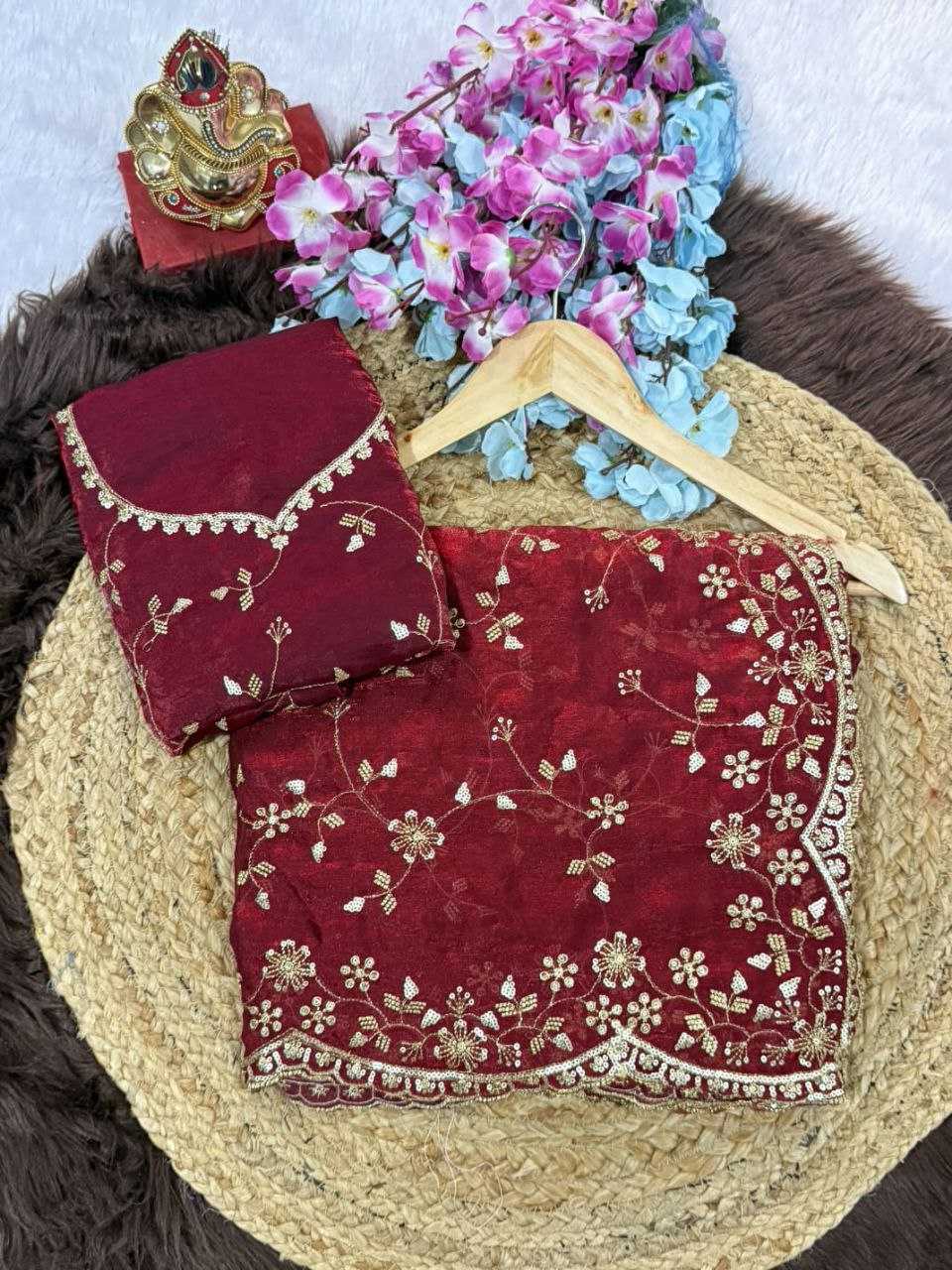 YNF Wholesale Satin Embroidered Sarees KESH588 SHREE | Surat Manufacturer