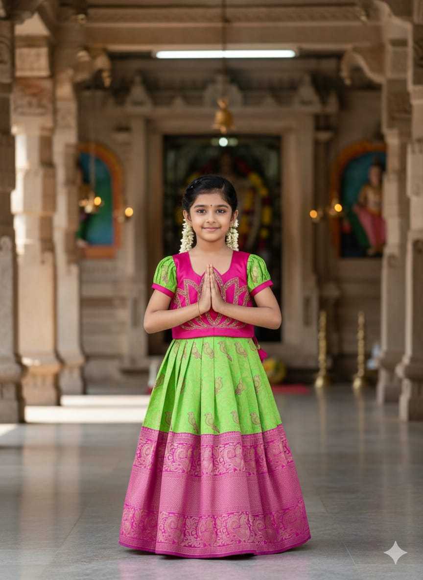 YNF Wholesale Silk Kids Gown KESH505 Six6 Lotus | Surat Manufacturer