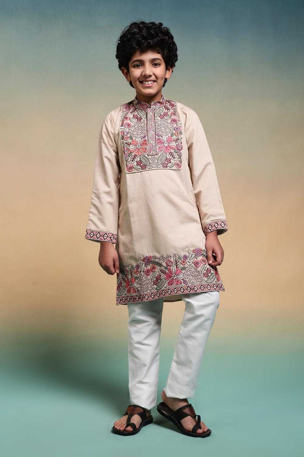 YNF Wholesale Silk Boys Kurta Pyjama RIN202 91101 SHAAHI JUNIOR | Surat Manufacturer