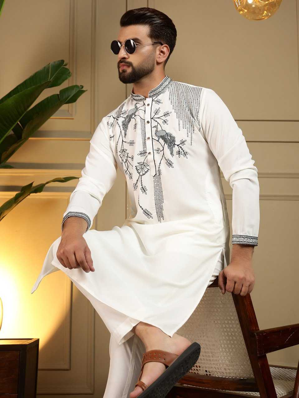 YNF Wholesale Silk Viscose Mens Kurta Pyjama KESH629 123 | Surat Manufacturer