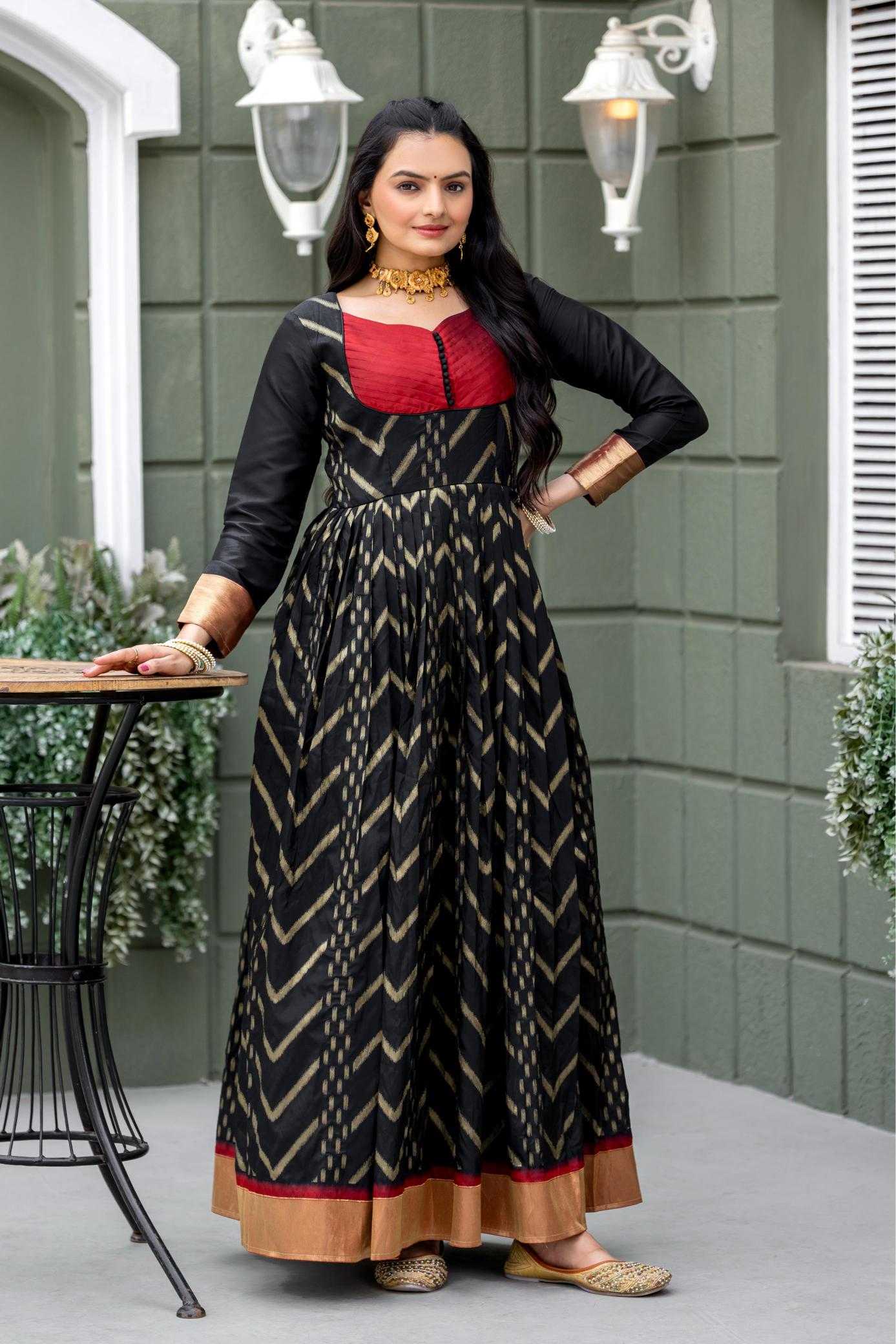YNF Wholesale Soft Silk Printed Gowns KESH249 Chic black | Surat Manufacturer