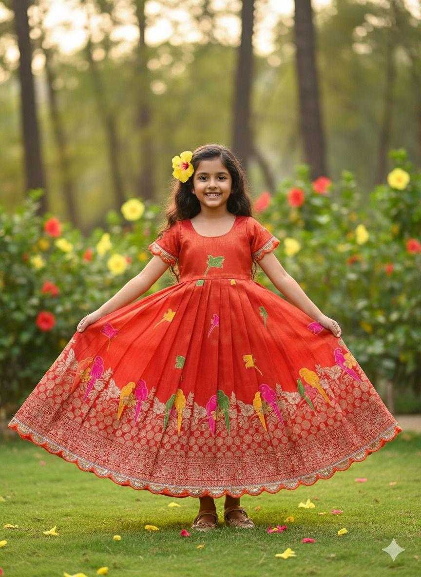 YNF Wholesale Tissue Silk Kids Gown RIN235 123 | Surat Manufacturer