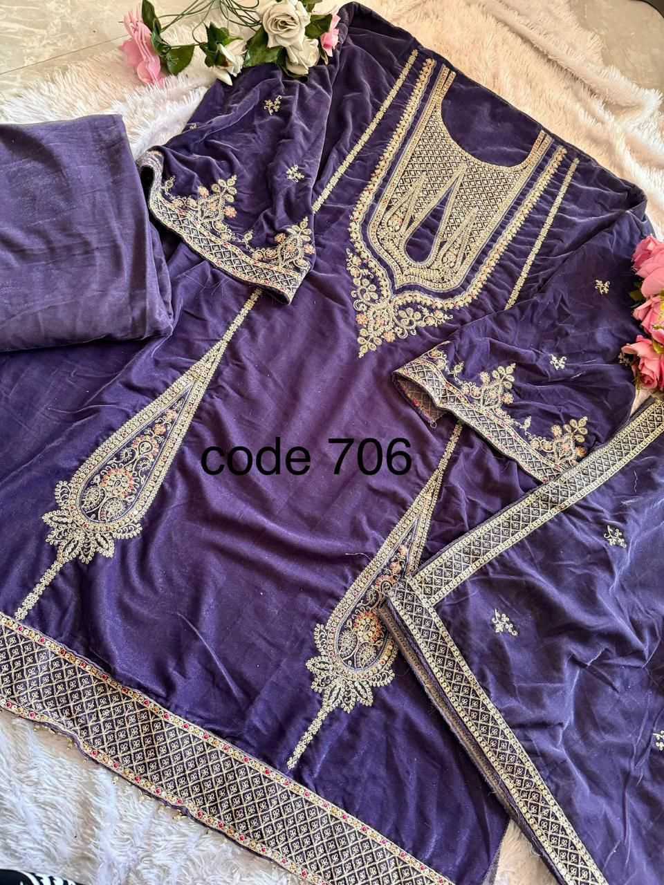 YNF Wholesale Velvet Velvet Suits KESH586 Ziaaz 706 | Surat Manufacturer