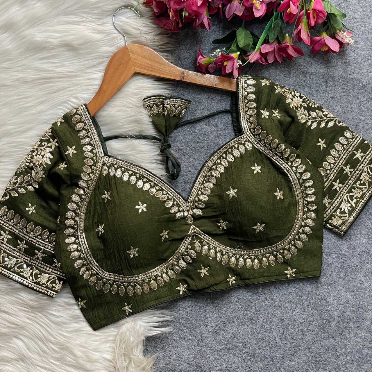 YNF Wholesale Vichitra Silk Sequence Embroidery Blouse KESH426 MUMTAZ CUT | Surat Manufacturer