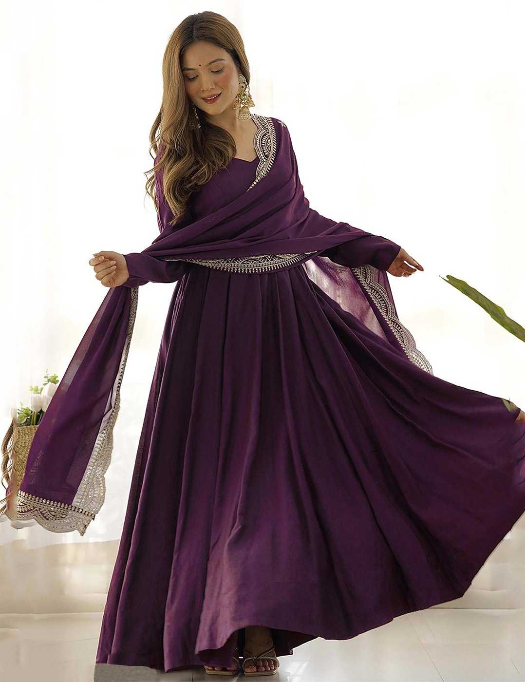 YNF Wholesale Georgette Embroidery Gowns KESH334 Sakhi | Surat Manufacturer