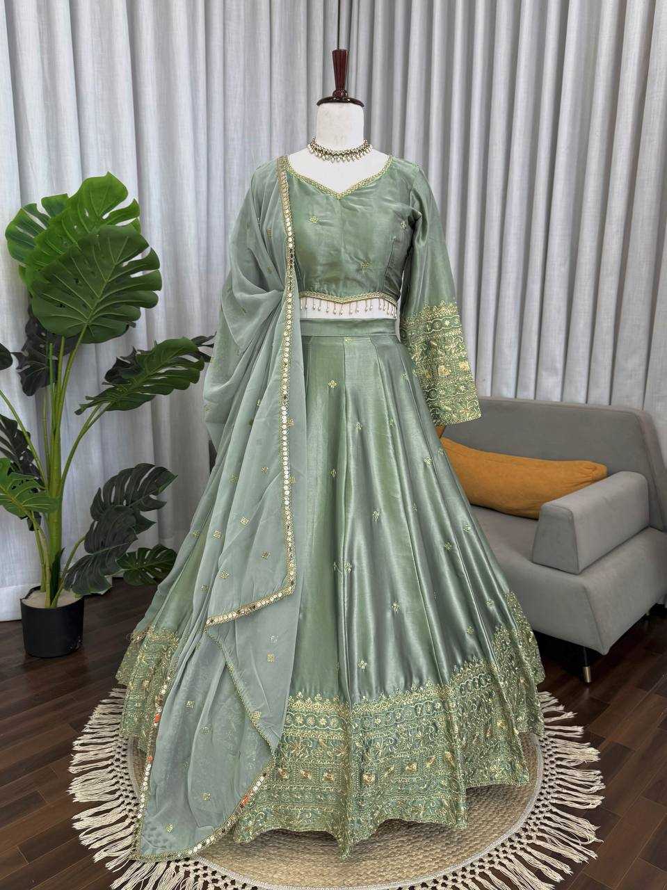 YNF Wholesale Japan Sartin Designer Lehenga RIN162 395 | Surat Manufacturer