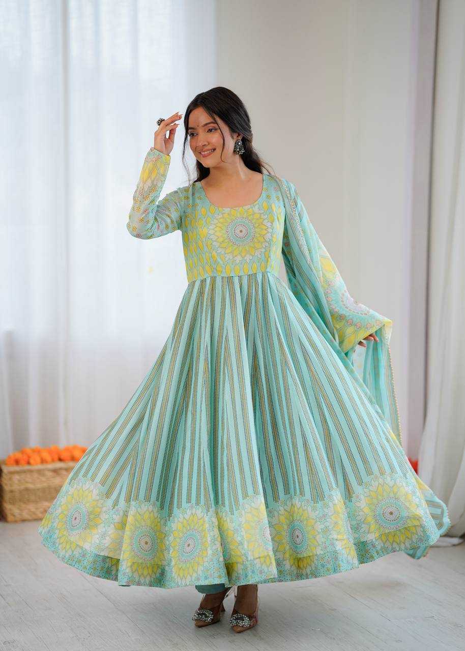 YNF Wholesale Organza Printed Gowns KESH617 40 | Surat Manufacturer