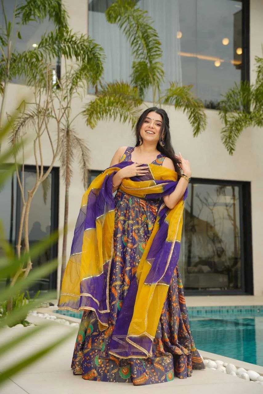 YNF Wholesale Organza Silk Printed Gowns KESH154 1157 | Surat Manufacturer