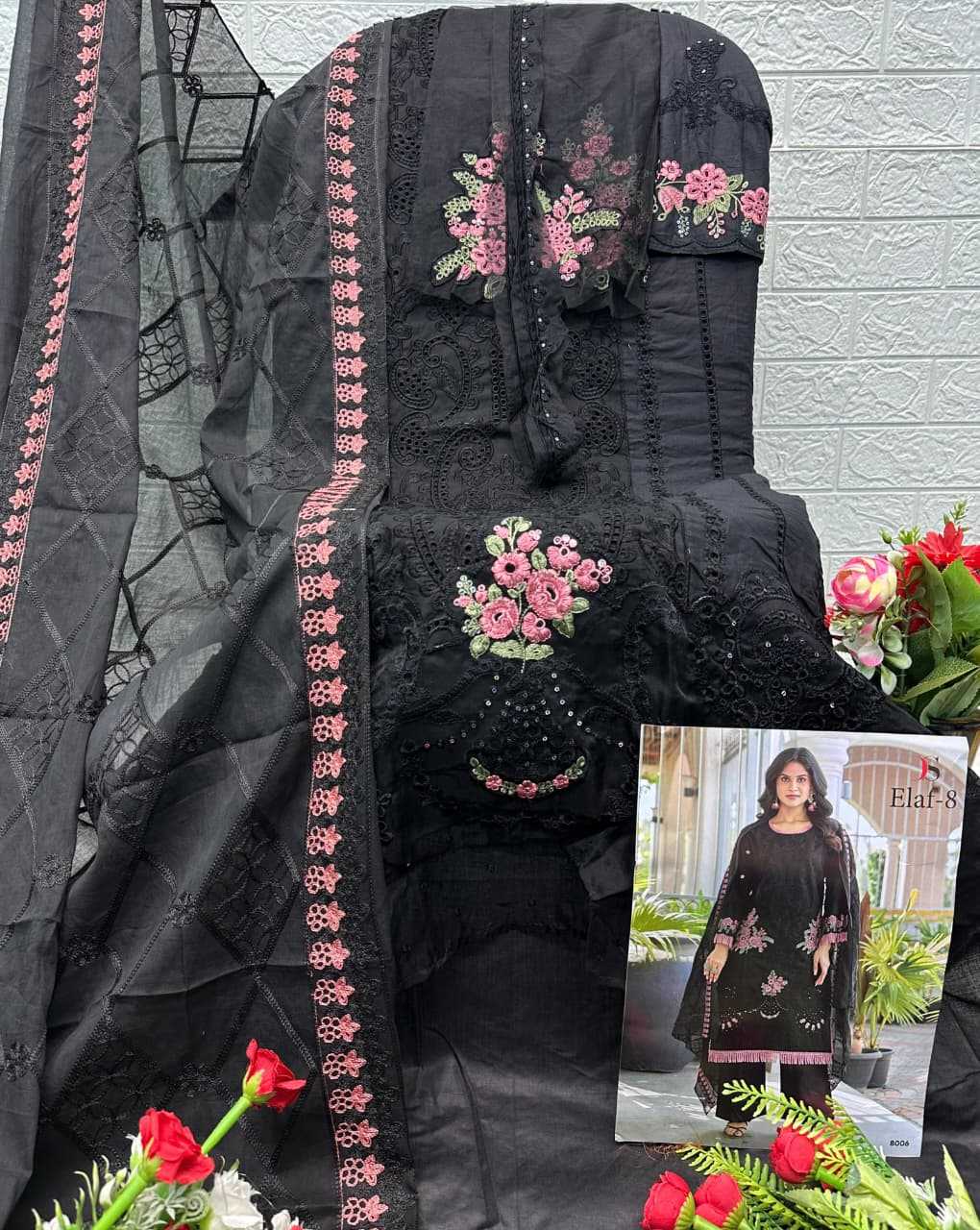 YNF Wholesale Pure Cotton Pakistani Suits KESH677 Elaf Luxury Lawn 8001-06 | Surat Manufacturer