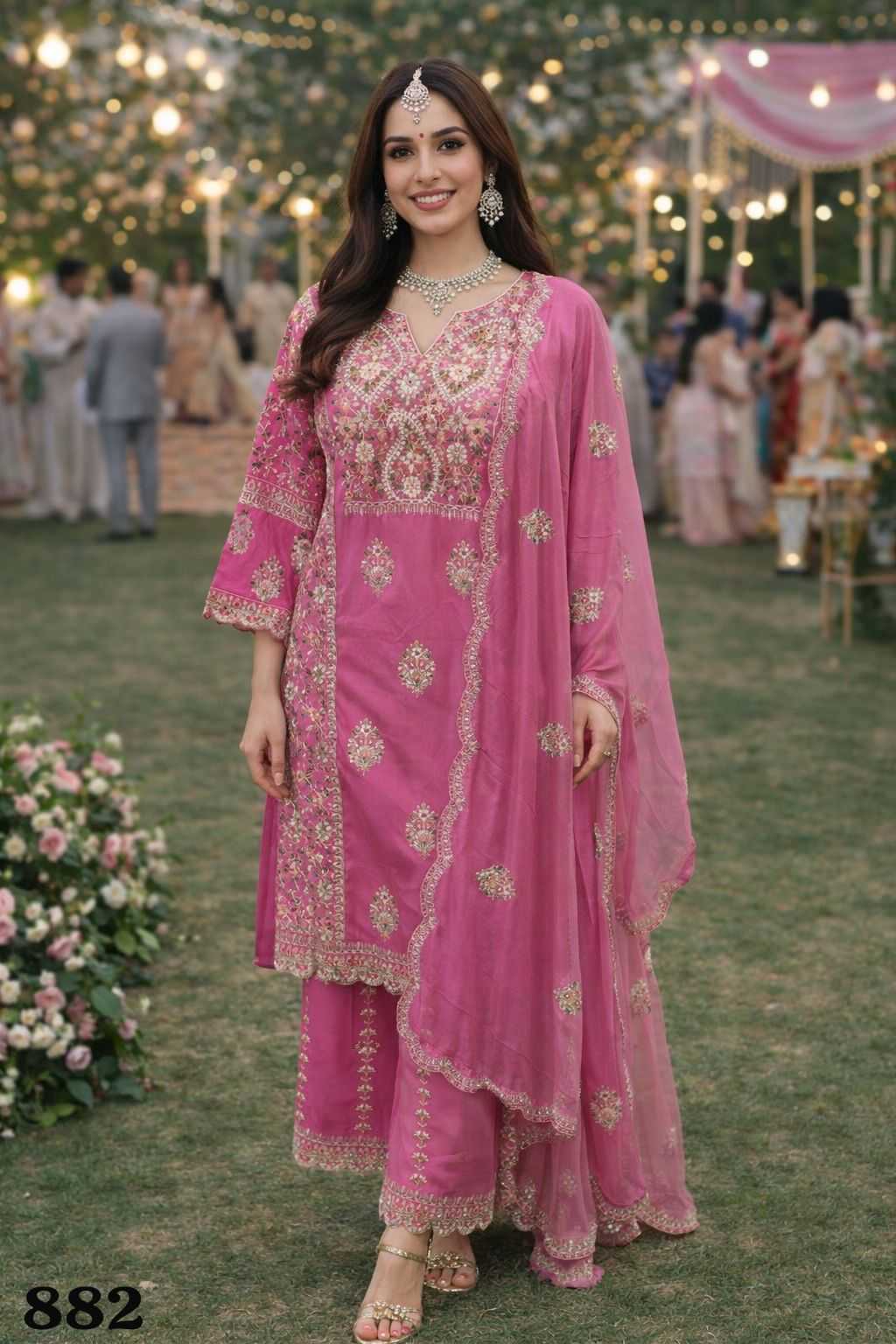 Ynf Simar Silk Suits & Dresses Wholesale Palazzo Suit Wedding Suits Silk Suits Manufacturer - YNF Online