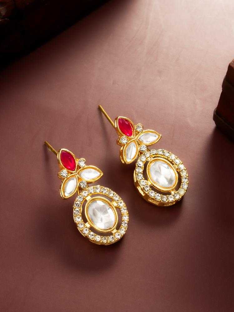 YNF Wholesale Alloy Kundan Earrings KESH105 ER4207 | Surat Manufacturer