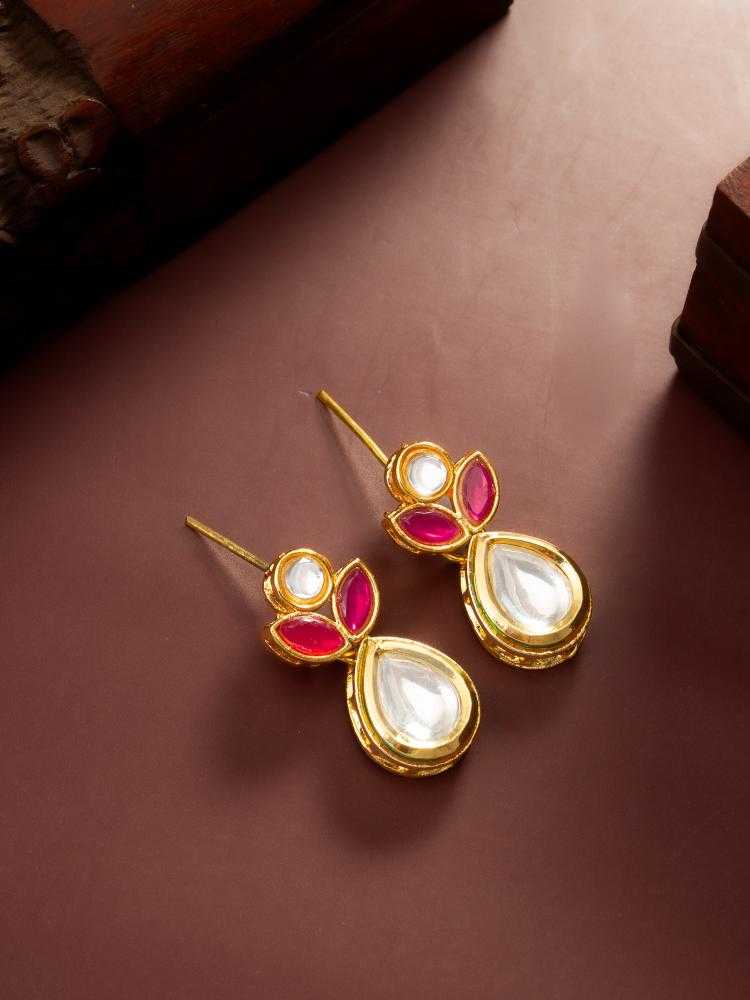 YNF Wholesale Alloy Kundan Earrings KESH105 ER4209 | Surat Manufacturer