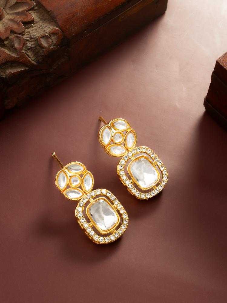 YNF Wholesale Alloy Kundan Earrings KESH105 ER4211 | Surat Manufacturer