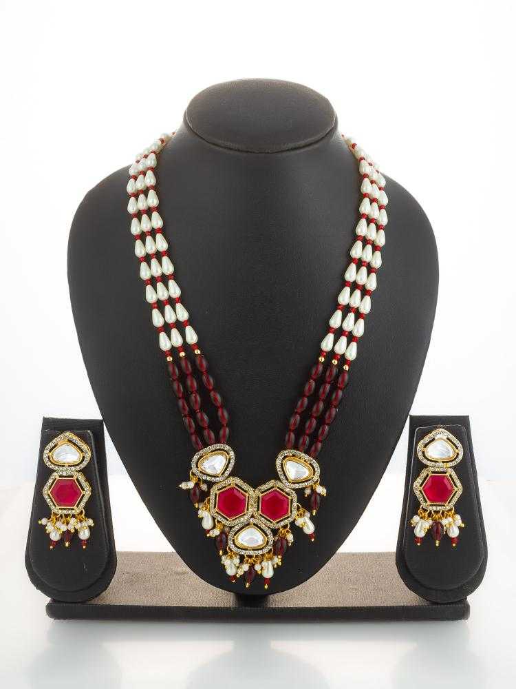 YNF Wholesale Brass Kundan Necklace Set KESH105 NK4864 | Surat Manufacturer
