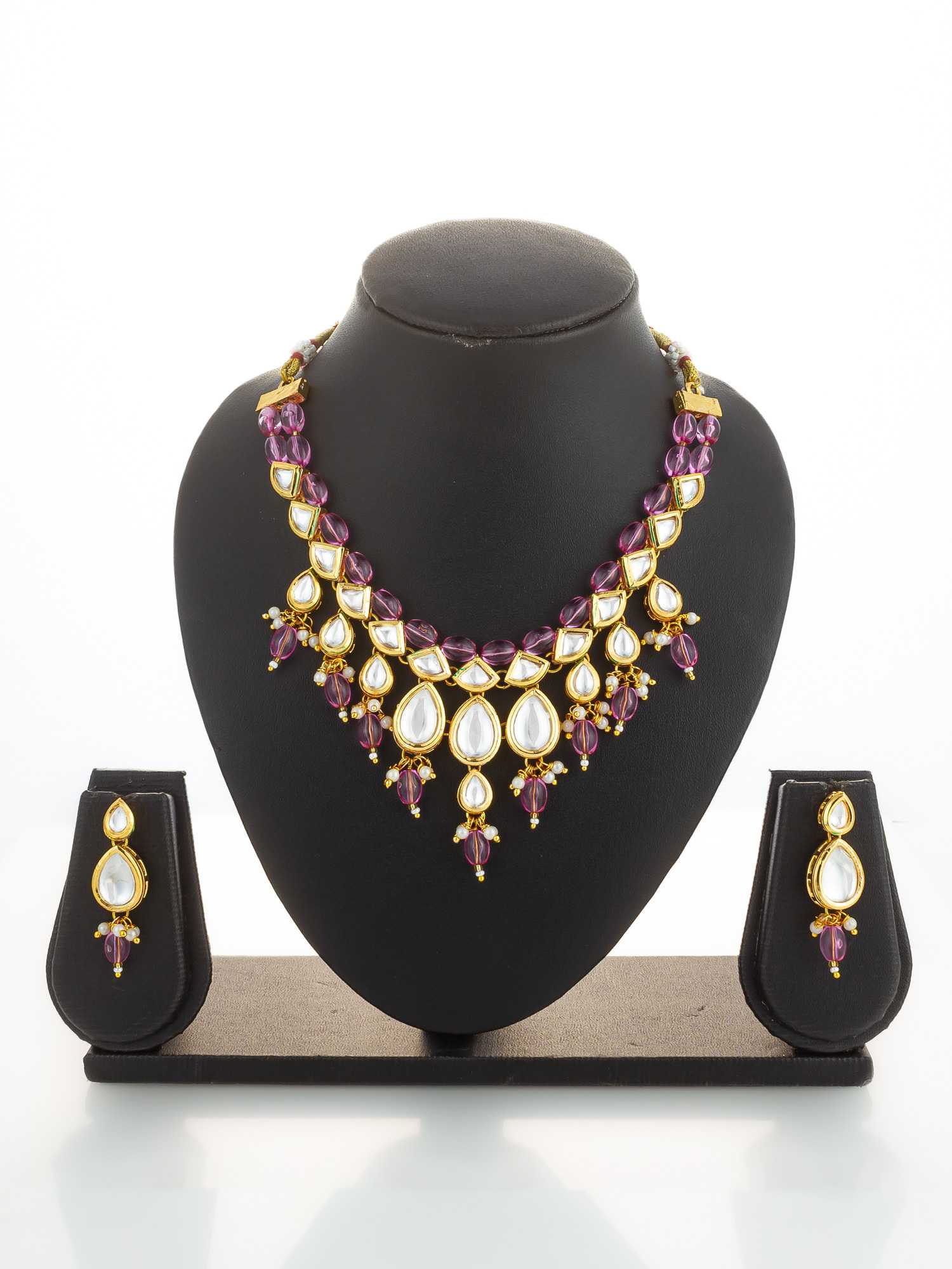 YNF Wholesale Brass Kundan Necklace Set KESH105 NK4868 | Surat Manufacturer