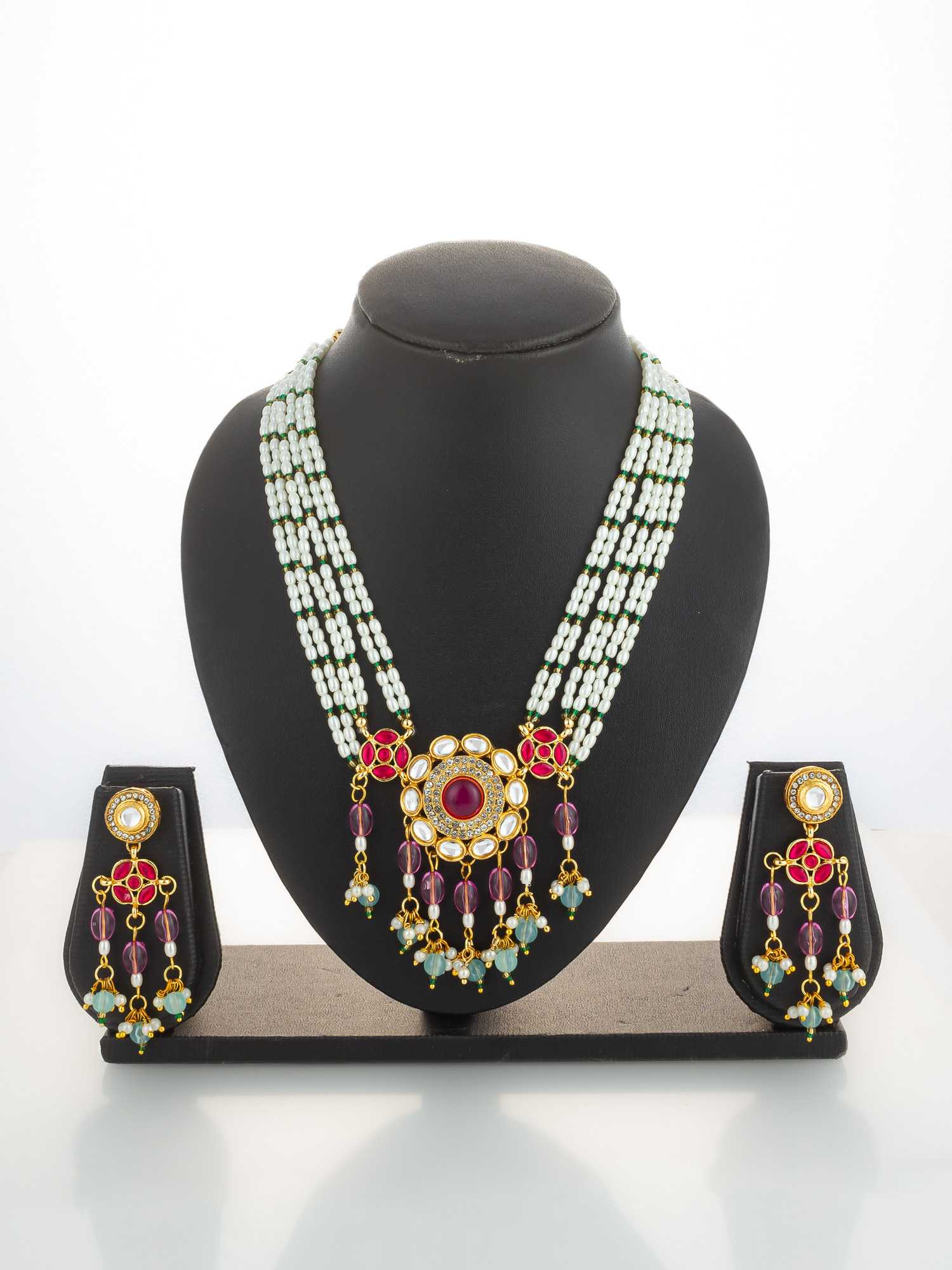 YNF Wholesale Brass Kundan Necklace Set KESH105 NK4869 | Surat Manufacturer