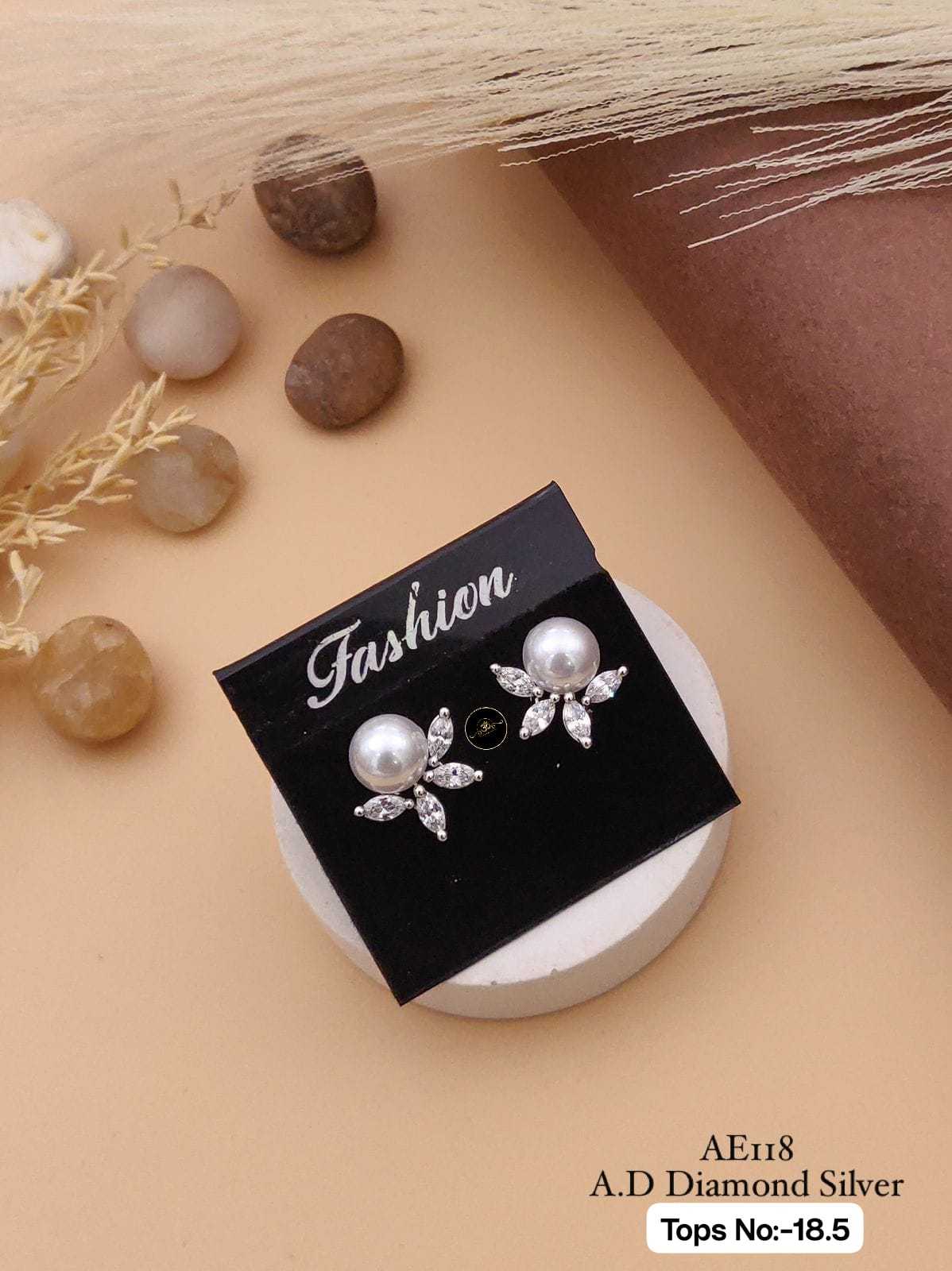 YNF Wholesale Brass Earrings With Stones KESH127 034 | Surat Manufacturer