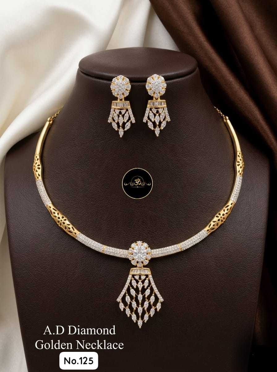 YNF Wholesale Brass AD Diamond Necklace KESH127 011 | Surat Manufacturer
