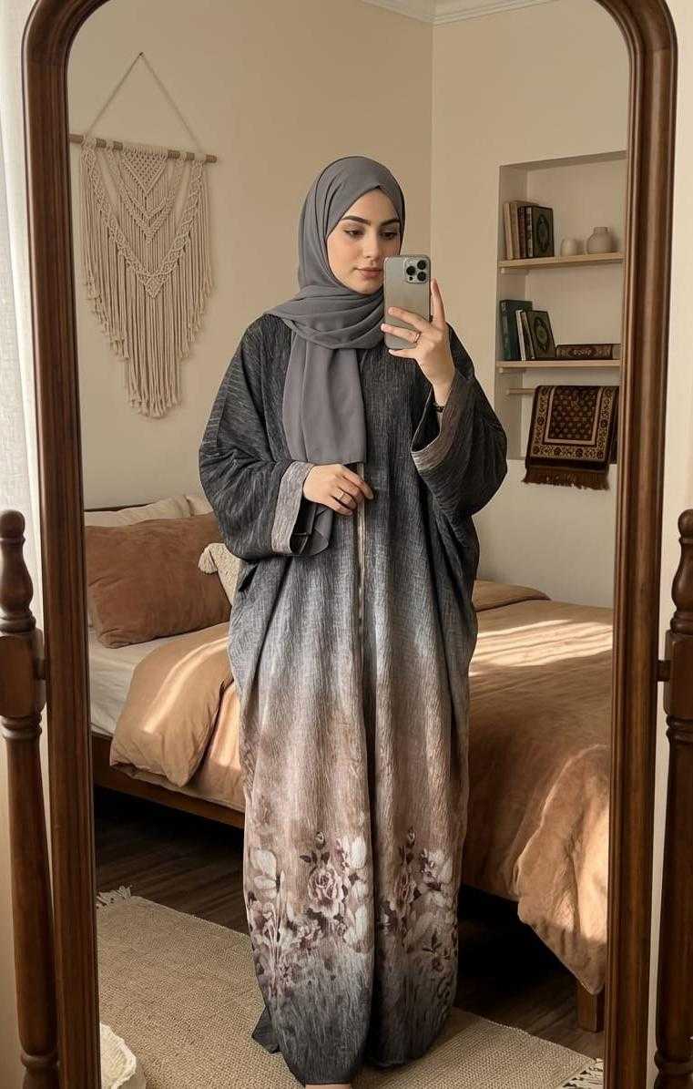 YNF Wholesale Crush Silk Abaya KESH135 103 | Surat Manufacturer