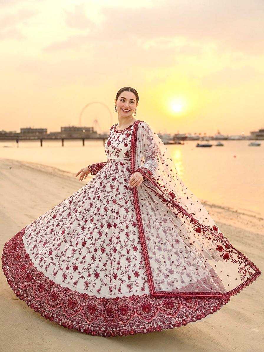 YNF Wholesale Faux Georgette Embroidery Gowns KESH141 227 | Surat Manufacturer
