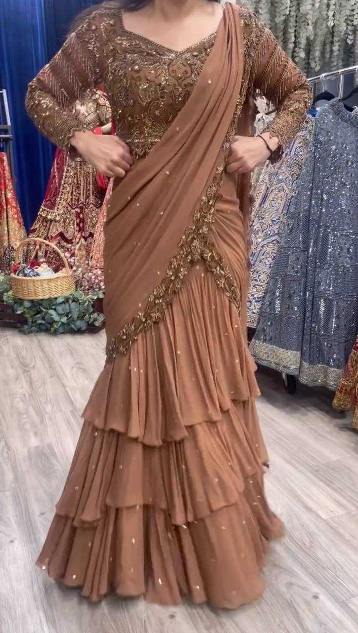 YNF Wholesale Faux Georgette Ready To Wear Sarees RIN162 6489 | Surat Manufacturer