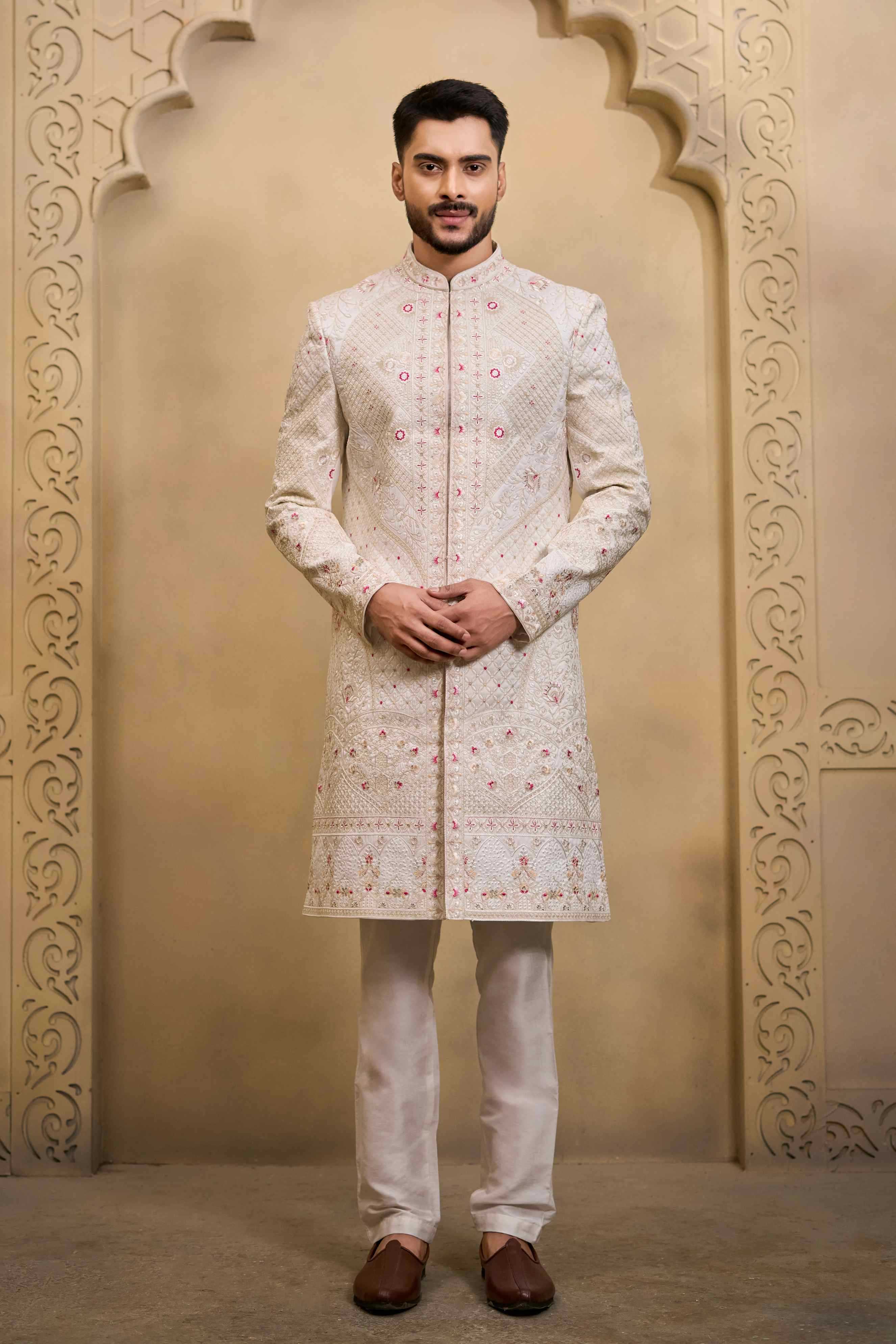 YNF Wholesale Heavy Silk Wedding Sherwani RIN223 5090 - 5108 | Surat Manufacturer
