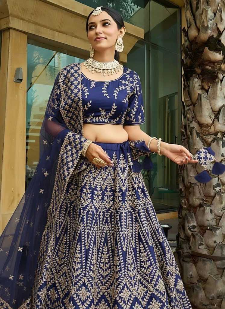 YNF Wholesale Malay Satin Silk Wedding Lehenga KESH108 E-015 | Surat Manufacturer
