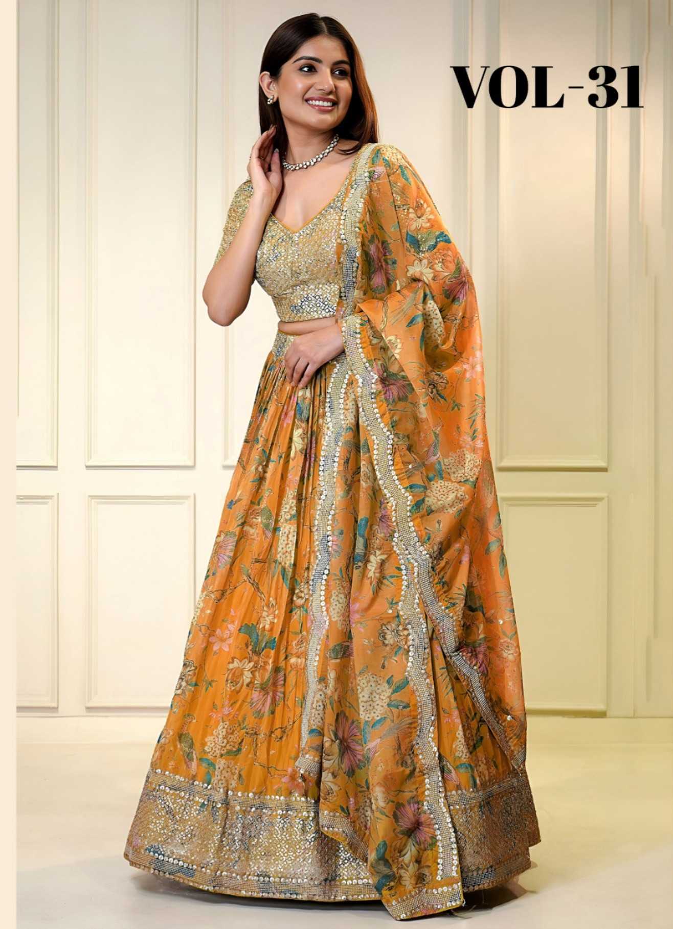 YNF Wholesale Organza Printed Lehenga KESH113 Zeel Vol-31 7066 | Surat Manufacturer