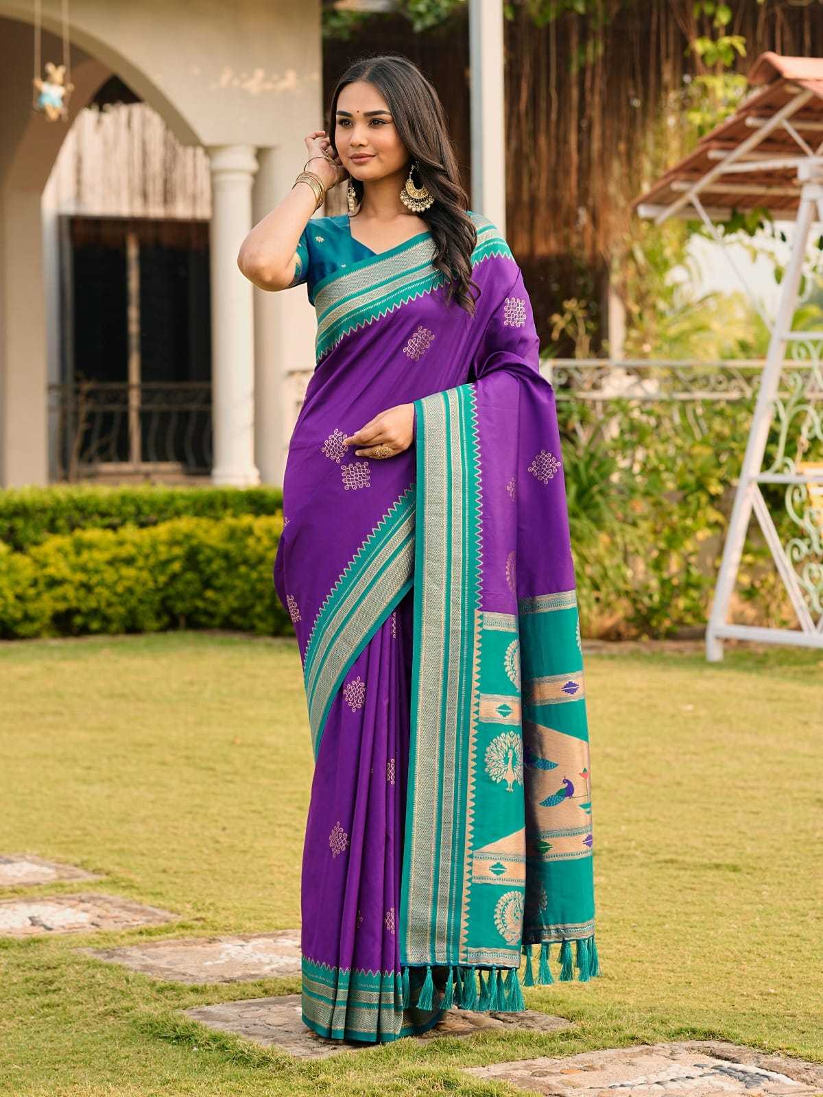 YNF Wholesale Paithani Silk Paithani Sarees KESH679 Kolam | Surat Manufacturer