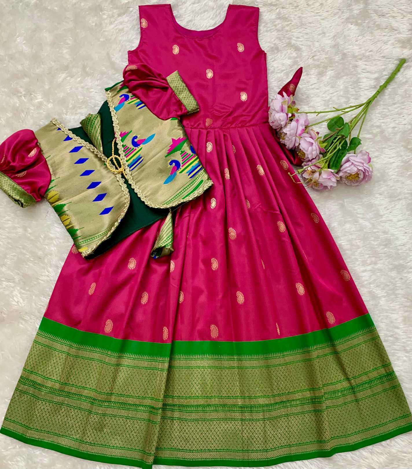 YNF Wholesale Paithani Silk Kids Gown KESH685 Atiriya | Surat Manufacturer
