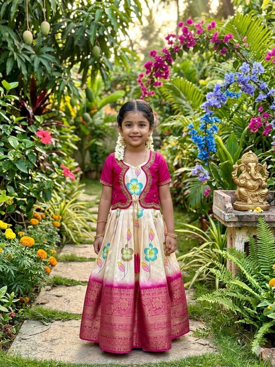 YNF Wholesale Pure Silk Kids Gown KESH505 Chandrika | Surat Manufacturer