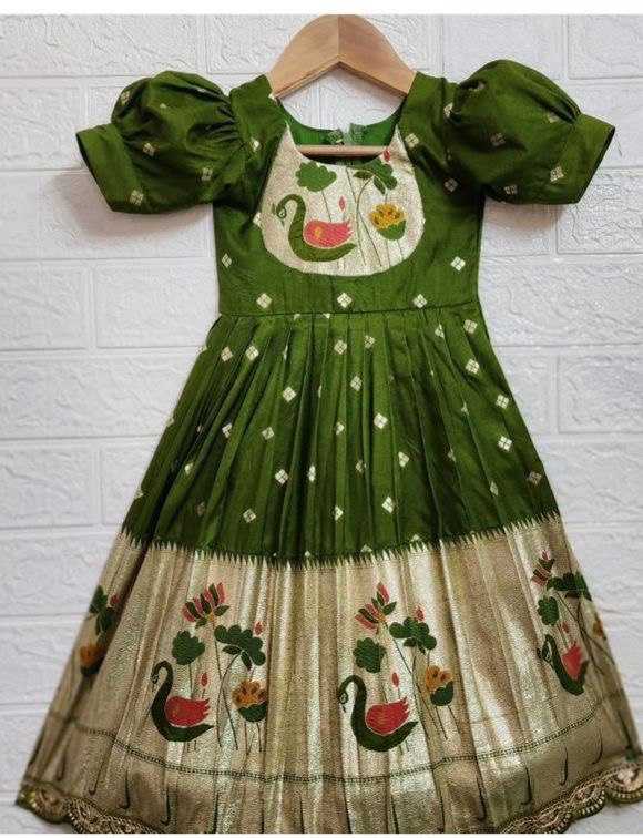 YNF Wholesale Tissue Silk Kids Designer Frock KESH703 zari | Surat Manufacturer