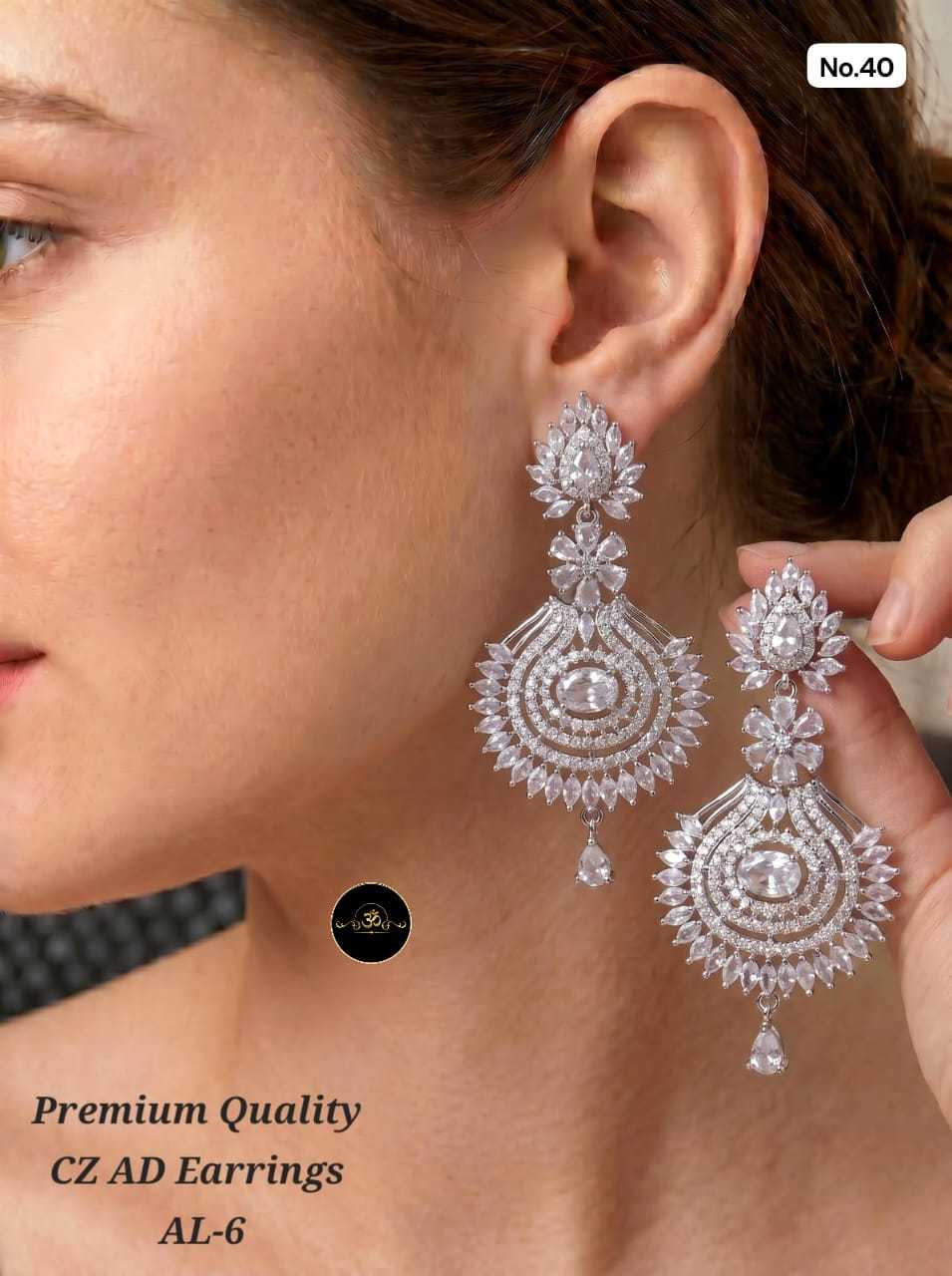 YNF Wholesale AD Diamond Fancy Earrings  | Surat Manufacturer