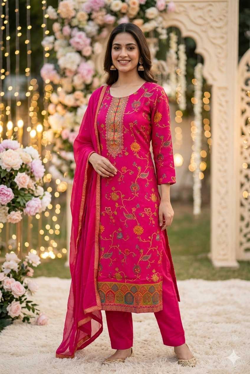 YNF Wholesale Russian Silk Ladies Silk Suit  | Surat Manufacturer