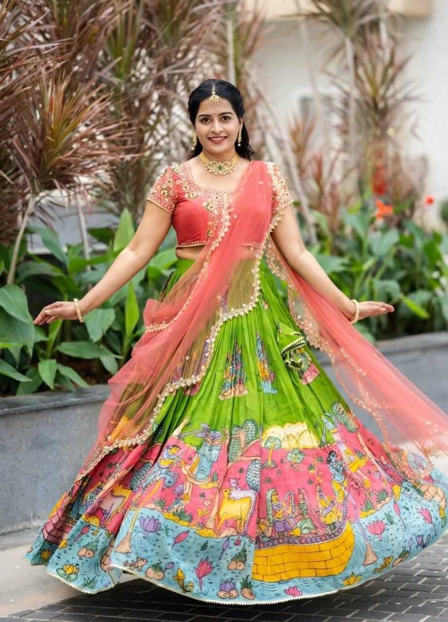 YNF Wholesale Cotton Kalamkari Lehenga  | Surat Manufacturer