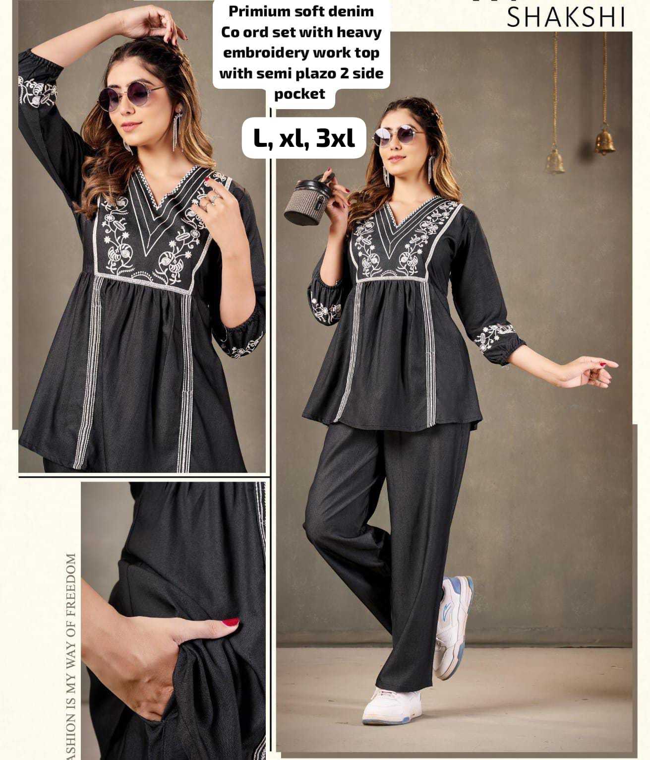 YNF Wholesale Denim Embroidered Kurtis  | Surat Manufacturer