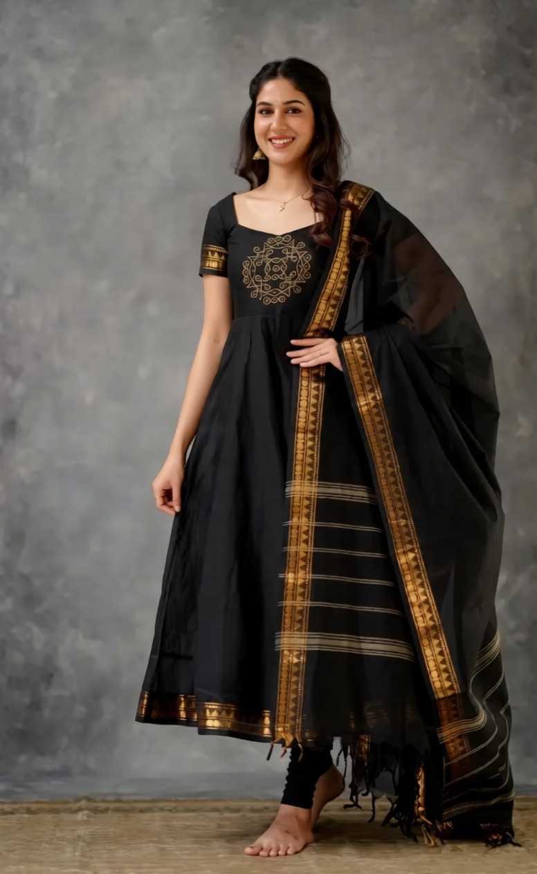 YNF Wholesale Cotton Embroidery Gowns KESH702 LF-103 | Surat Manufacturer