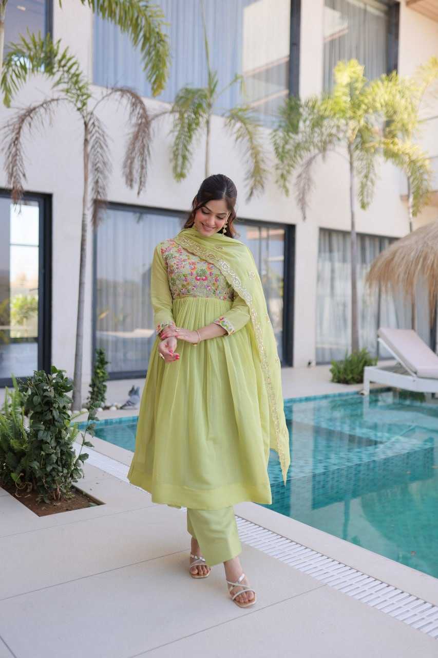 YNF Wholesale Chanderi Silk Embroidery Gowns KESH489 1239 | Surat Manufacturer