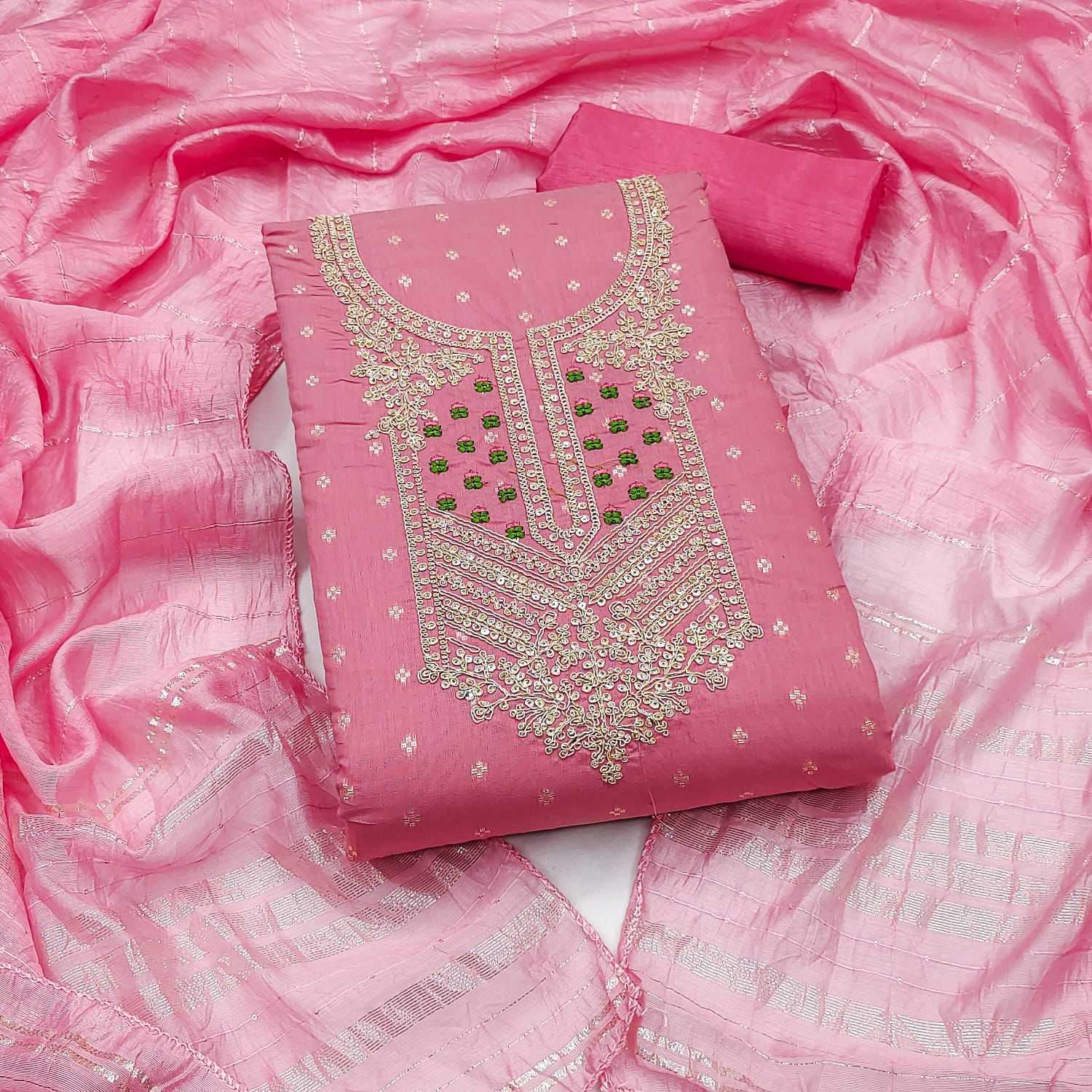 YNF Wholesale Chanderi Soft Embroidery Suits KESH153 Diti | Surat Manufacturer