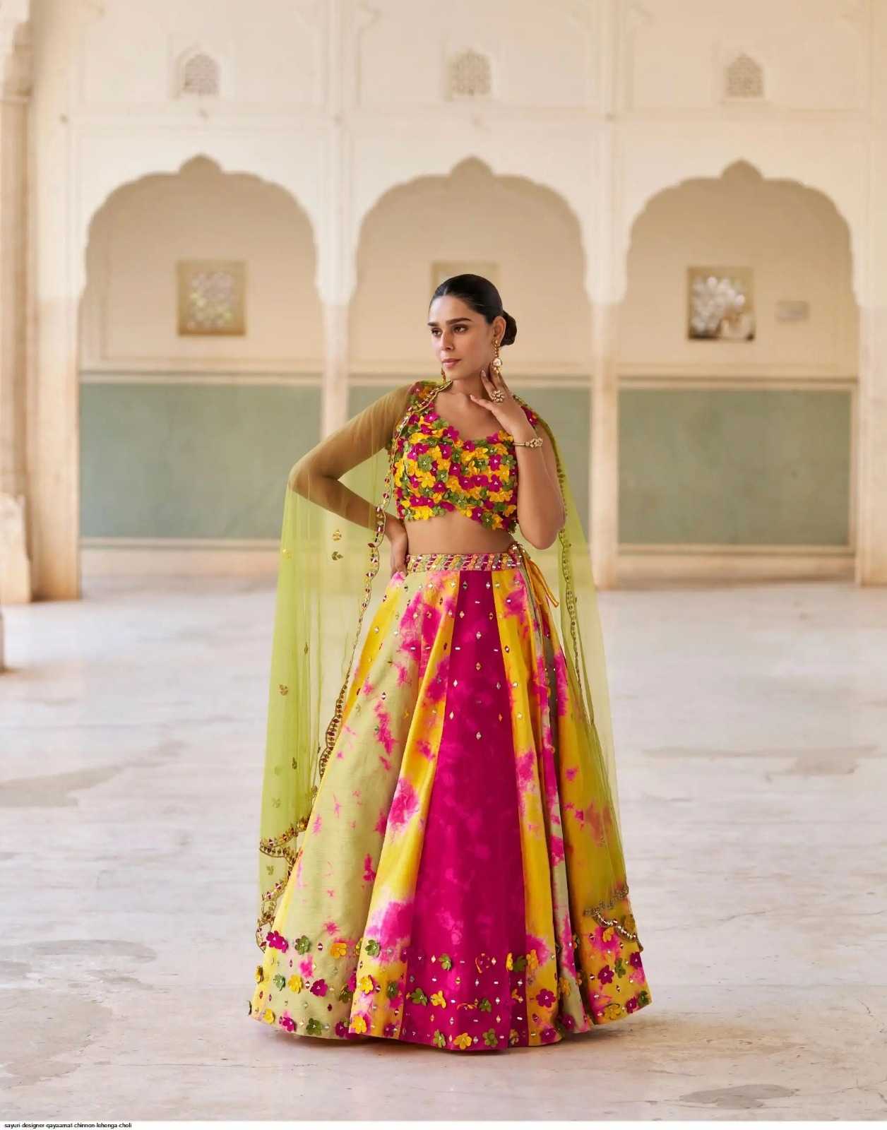 YNF Wholesale Chinon Silk Lehenga KESH142 SAYURI QAYAAMAT | Surat Manufacturer