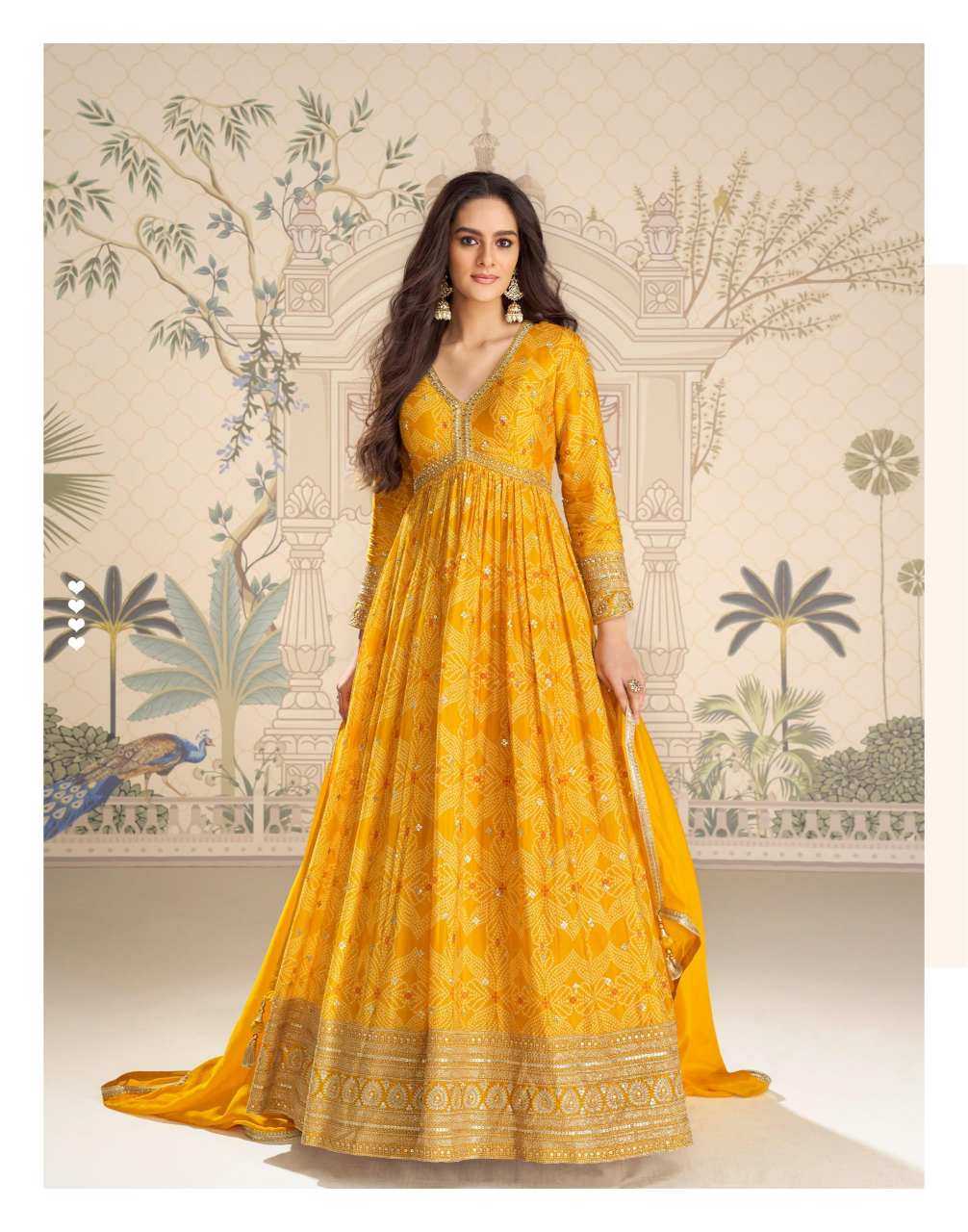 YNF Wholesale Chinon Silk Embroidery Gowns KESH142 SAYURI BANDHAN | Surat Manufacturer