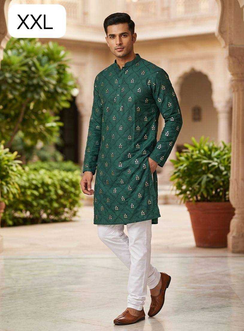 YNF Wholesale Cotton Mens Kurta Pyjama KESH650 Mirror | Surat Manufacturer