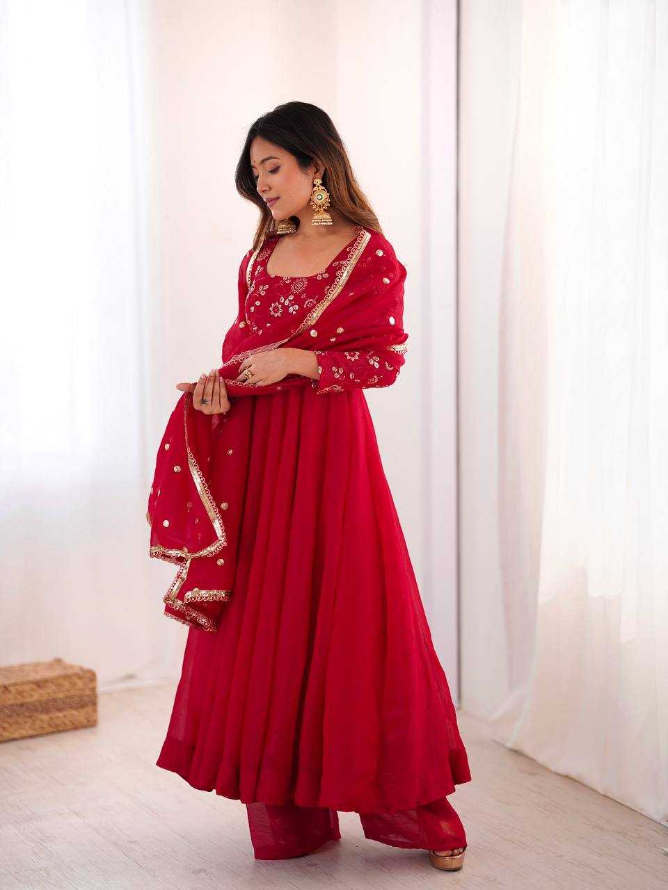 YNF Wholesale Crush Silk Embroidery Gowns KESH499 5290 | Surat Manufacturer
