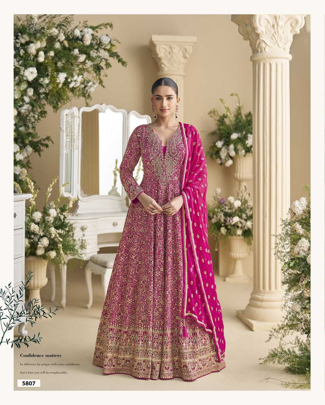 YNF Wholesale Georgette Embroidery Gowns KESH379 payuri Royal-5807 | Surat Manufacturer