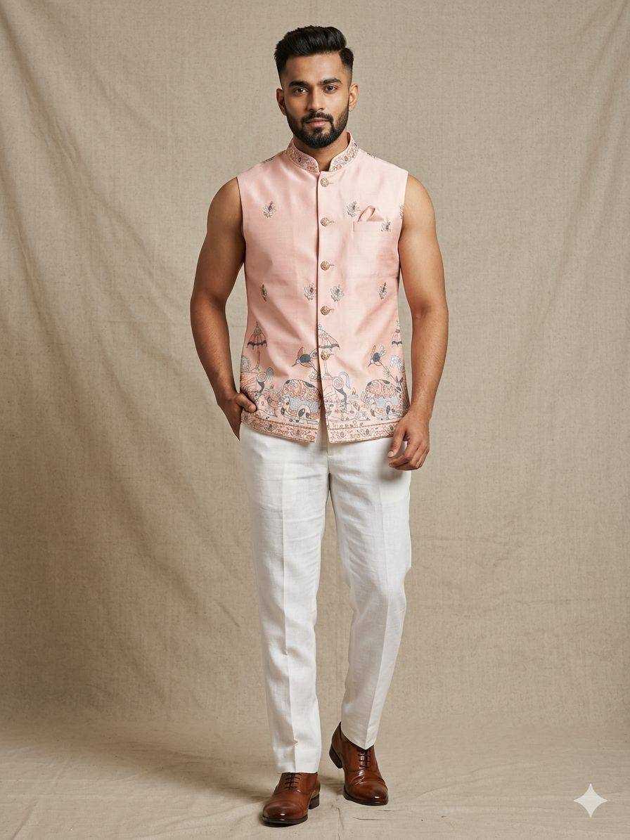 YNF Wholesale Malai Silk Mens Ethnic Jackets KESH650 Venmer | Surat Manufacturer